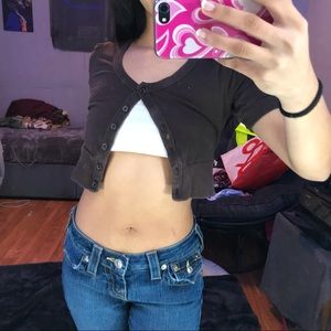 Brown cardigan top